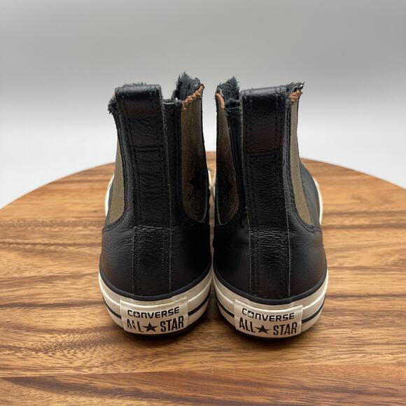 Converse Chuck Taylor All Star Shoes Womens Size 7.5 Black Leather Casual Skate - Picture 4 of 8